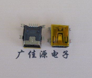 南通MINI USB 5P 接口 母座 全贴带麦拉 高9.6带0.9柱子
