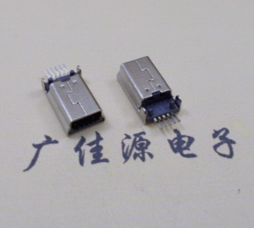 南通MINI USB公头 5pin端子贴板带柱 10.7mm体长