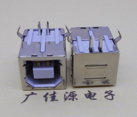 南通USB BF90度母座 打印机接口 卧式插板DIP白胶
