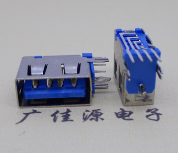 南通USB 测插2.0母座 短体10.0MM 接口 蓝色胶芯