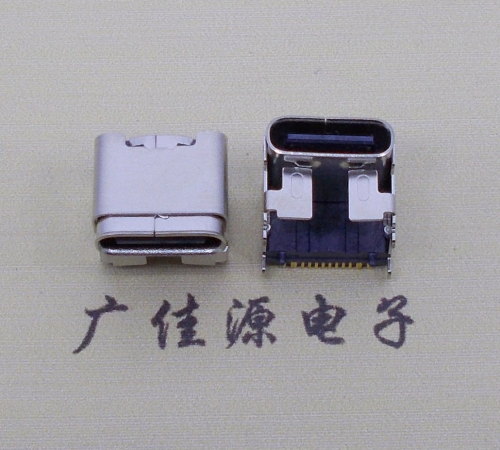 南通type c16p四脚插板单排贴片板上垫高母座H=5.9、9.5mm