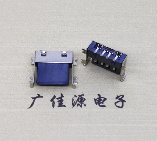南通薄胶芯母座 USB2.0卧式贴板A母10.0短体尺寸