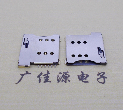 南通手机自弹卡座 MICRO SIM 1.35H 6P PUSH卡座连接器
